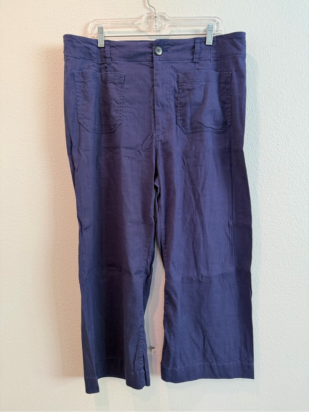 Maeve Indigo Wide-Leg Linen Pants